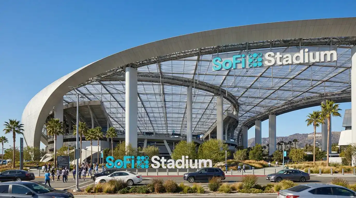 SoFi Stadium Losandželosā — viena no modernākajām arēnām pasaulē